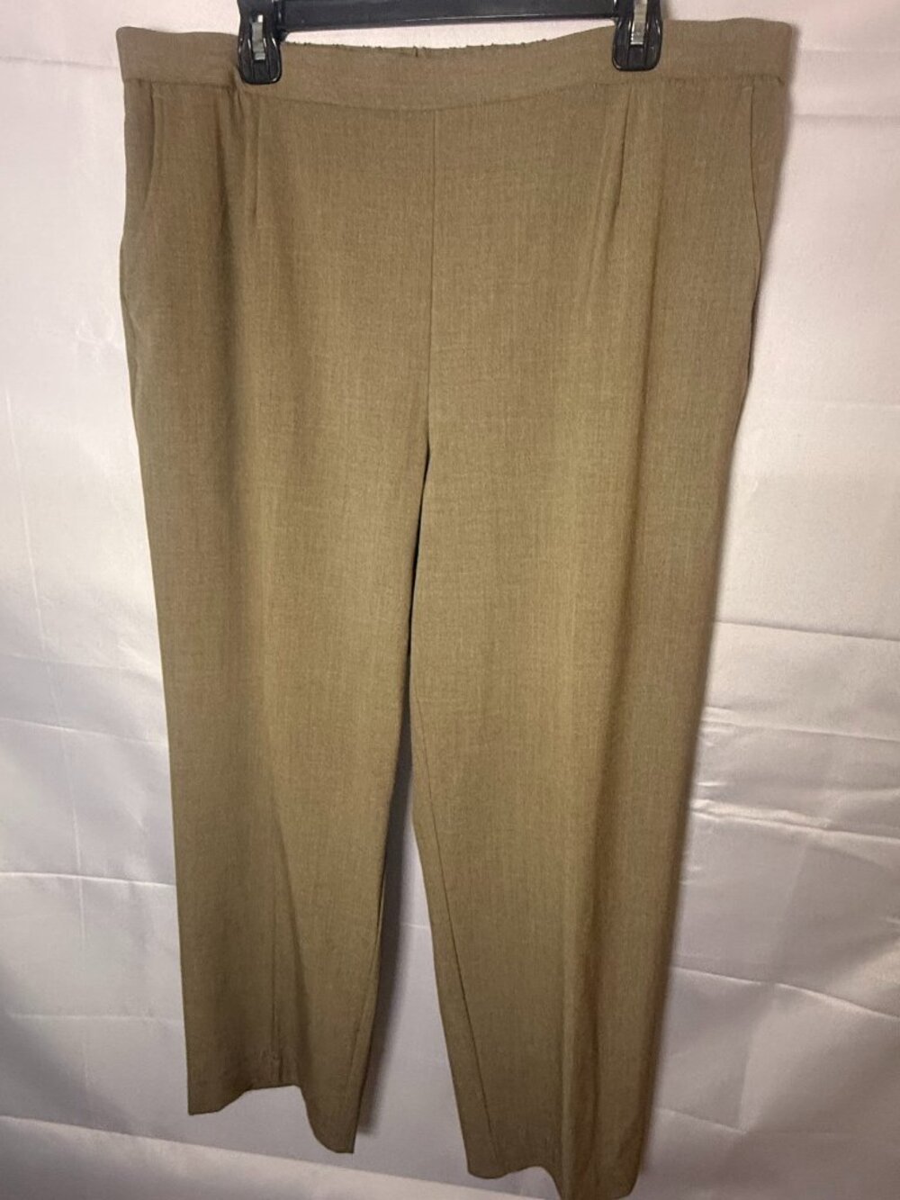 Kim Rogers Woman Size 20 Brown Taupe Pull-On Dress Pants Stretch Elastic Waist